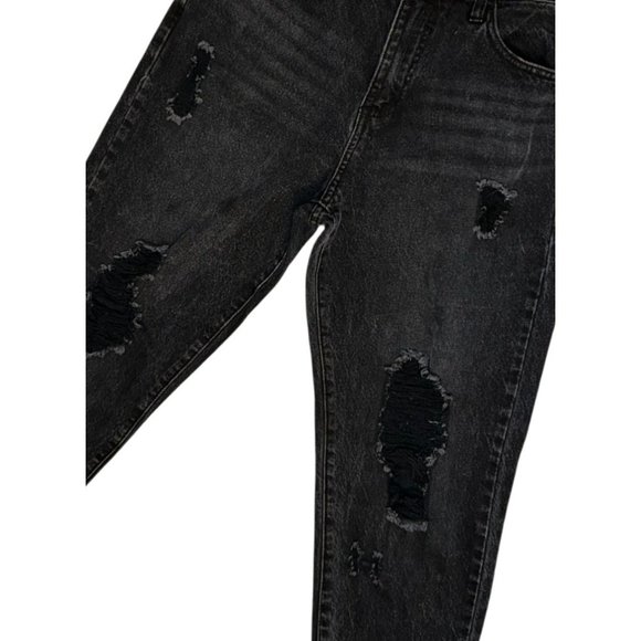(5/$25) Fashion Nova High Rise Distressed Girlfriend Jeans-Washed Black Size 7 - Picture 5 of 6